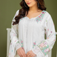 Cream White 'Mahrosh' Chiffon Ladies Suit