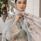 Light Teal Blue 'Zalea' Jacquard Ladies Suit