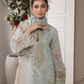 Light Teal Blue 'Zalea' Jacquard Ladies Suit