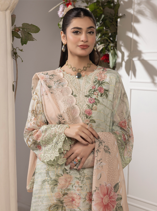 Light Mint Green 'Zalea' Jacquard Ladies Suit