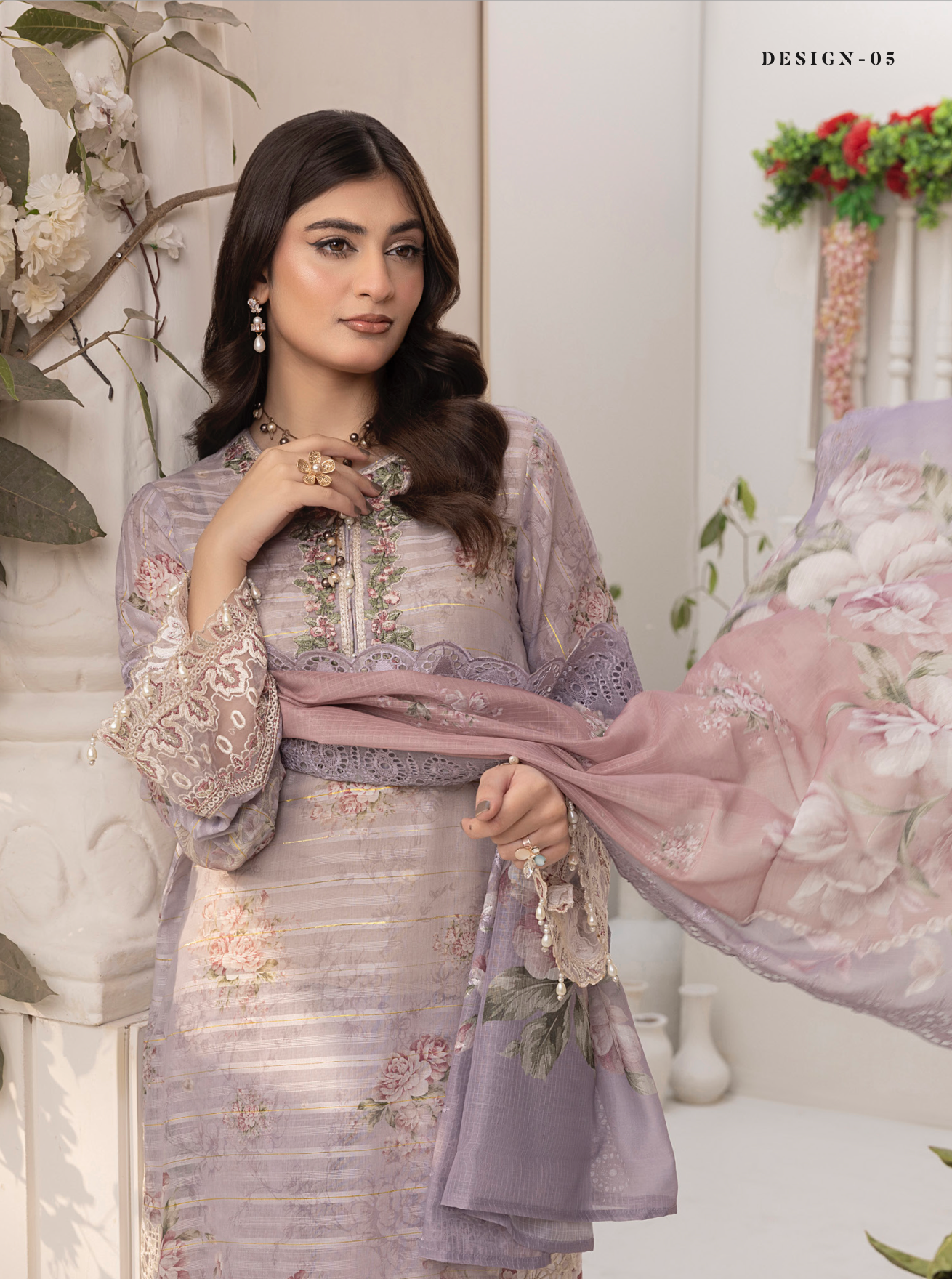 Lilac 'Zalea' Jacquard Ladies Suit