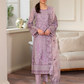 Lilac Purple 'Arzo' Chiffon Ladies Suit