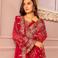 Red 'Ronak-E-Mehal' Chiffon Ladies Suit