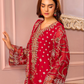 Red 'Ronak-E-Mehal' Chiffon Ladies Suit