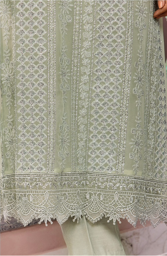 Mint Green 'Ronak-E-Mehal' Chiffon Ladies Suit