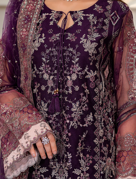 Purple 'Inayat' Net Ladies Suit