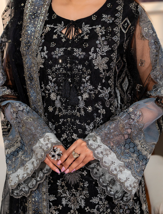 Black 'Inayat' Net Ladies Suit