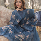 Blue 'Summer Fantasy' Lawn Ladies Suit