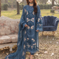 Blue 'Summer Fantasy' Lawn Ladies Suit