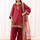 Maroon Red 'Rosalie' Viscose Silk Ladies Suit