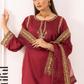 Maroon Red 'Rosalie' Viscose Silk Ladies Suit
