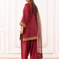 Maroon Red 'Rosalie' Viscose Silk Ladies Suit
