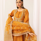 Mustard Orange Crushed Ladies Suit