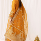 Mustard Orange Crushed Ladies Suit