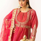 Magenta Pink Crushed Ladies Suit
