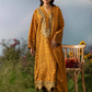 Dark Mustard and Gold 'M Prints' Linen Ladies Suit