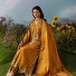 Dark Mustard and Gold 'M Prints' Linen Ladies Suit