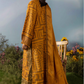 Dark Mustard and Gold 'M Prints' Linen Ladies Suit