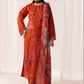 Burnt Orange 'M Prints' Linen Ladies Suit