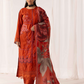 Burnt Orange 'M Prints' Linen Ladies Suit