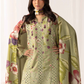 Light Olive Green 'M Prints' Linen Ladies Suit