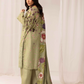 Light Olive Green 'M Prints' Linen Ladies Suit