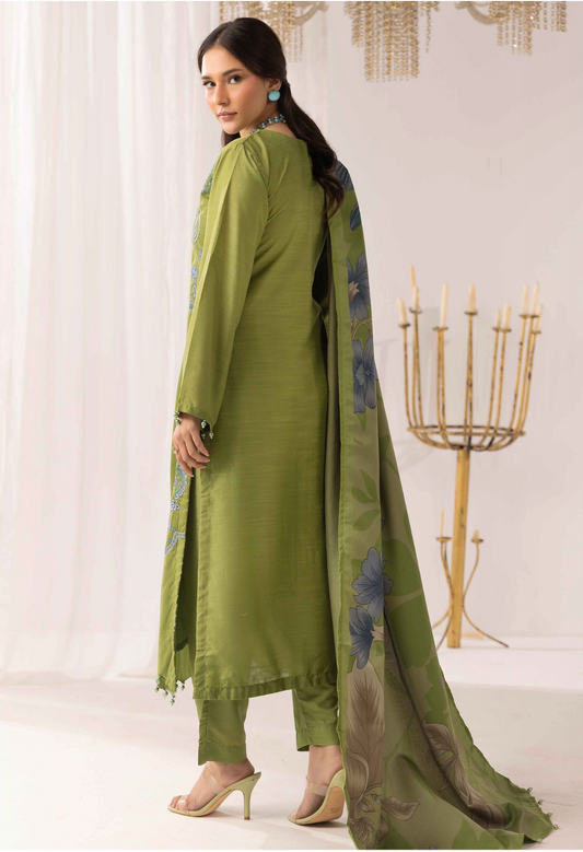 Green 'M Prints' Linen Ladies Suit