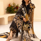 Black and Gold 'M Prints' Linen Ladies Suit