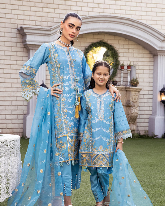 Blue Luxury Jacquard Lawn Ladies Suit