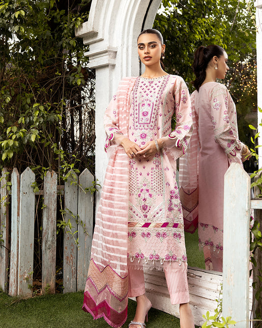 Pink Luxury Jacquard Lawn Ladies Suit