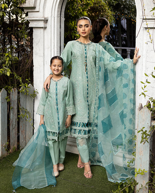 Teal Green Luxury Jacquard Lawn Ladies Suit