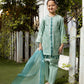 Teal Green Luxury Jacquard Lawn Girls Suit