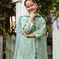 Teal Green Luxury Jacquard Lawn Girls Suit