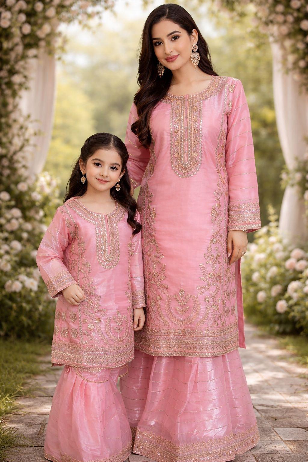 Pink Silk Ladies Suit
