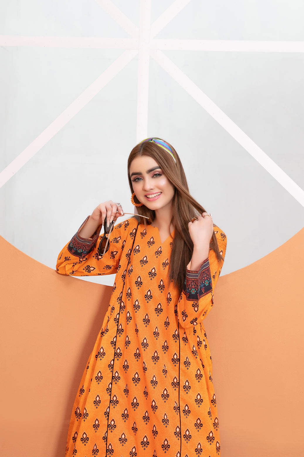 Orange Zaina by Tawakkal Fabrics Lawn Ladies Suit