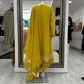 Yellow Fixed Jacket Chiffon Ladies Suit