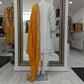 White and Mustard Yellow Soft Organza Ladies Suit
