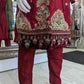 Red and Gold Silk Girls Suit