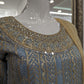 Light Blue and Gold Georgette Sharara Ladies Suit