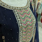 Navy Blue Chiffon Gharara Ladies Suit