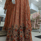 Dusty Pink Peach Luxury Chiffon Ladies Suit