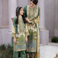 Green and Gold Festive Lawn Girls Suit