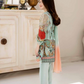 Light Teal Ally's Festive Lawn Girls Suit