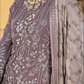 Purple Taupe 'Sphinx' Fareen Chiffon Sharara Ladies Suit