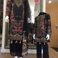 Black Floral Flossie Mother and Daughter Girls Suit