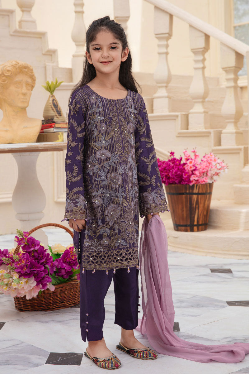 Purple 'Jacaranda' Shanzele Chiffon Girls Suit